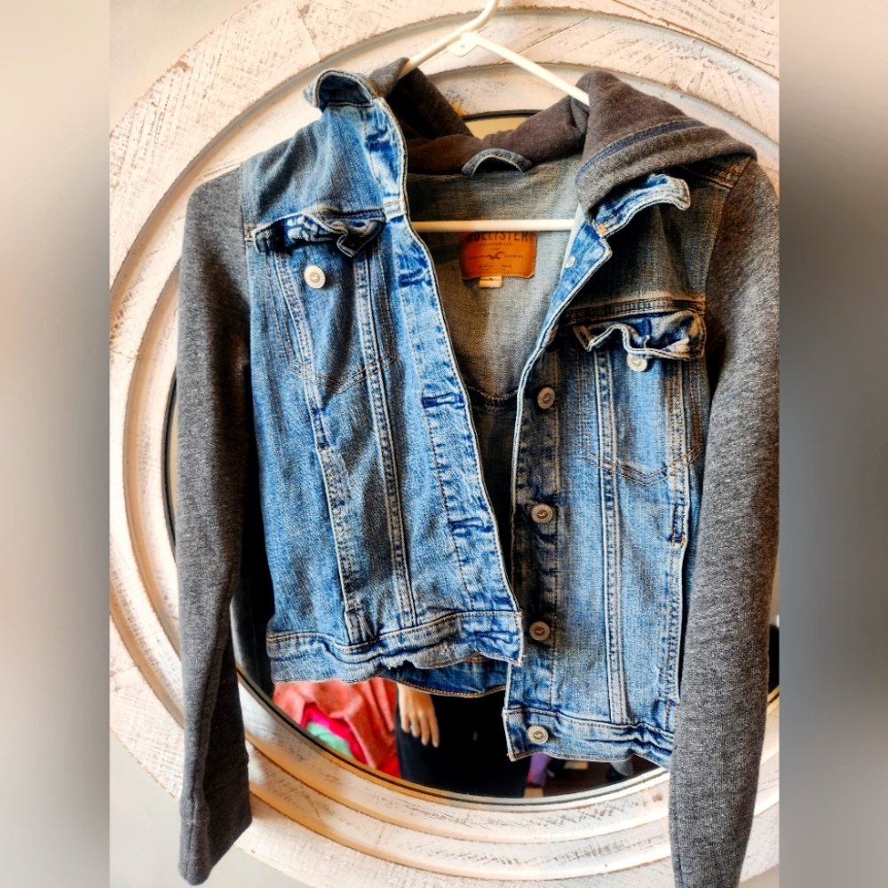 Hollister Jean Jacket with Grey Cotton Sleeves